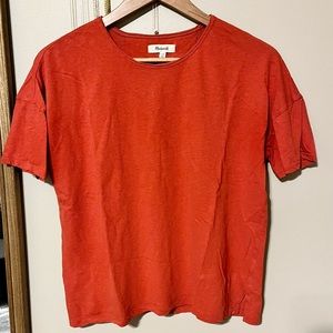 XS Madewell red-orange boxy tee